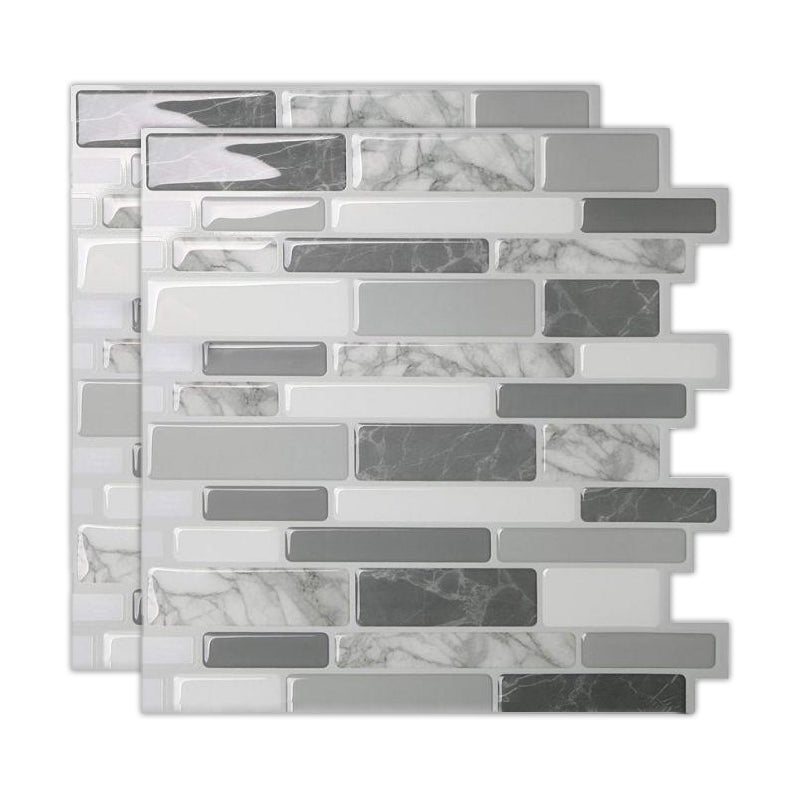 Lisslune | Peel & Stick Subway Tile Stain Resistant Plastic Rectangle Peel and Stick Tile 2-Pack