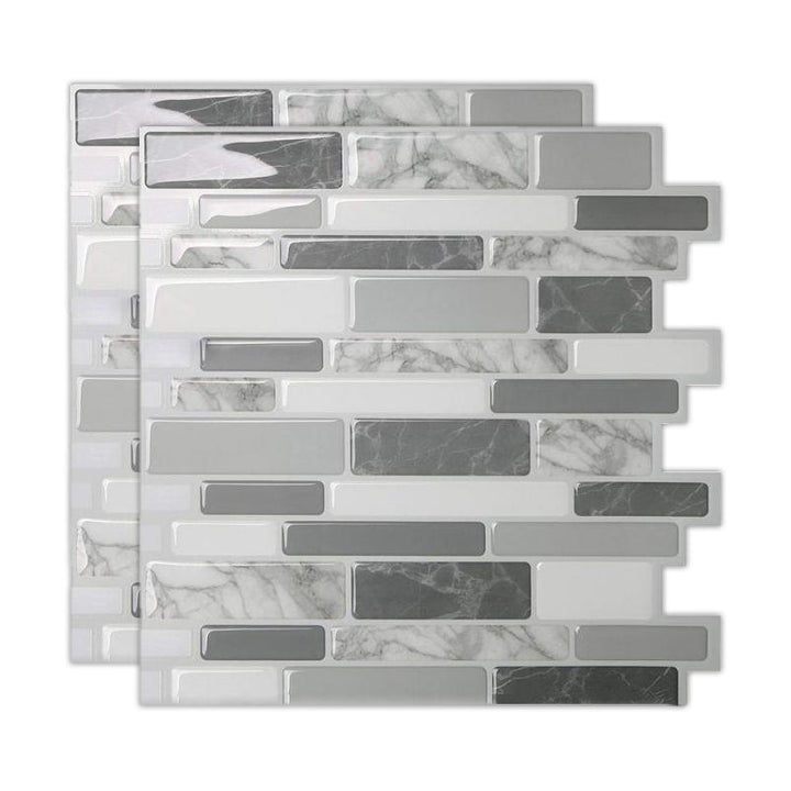 Lisslune | Peel & Stick Subway Tile Stain Resistant Plastic Rectangle Peel and Stick Tile 2-Pack