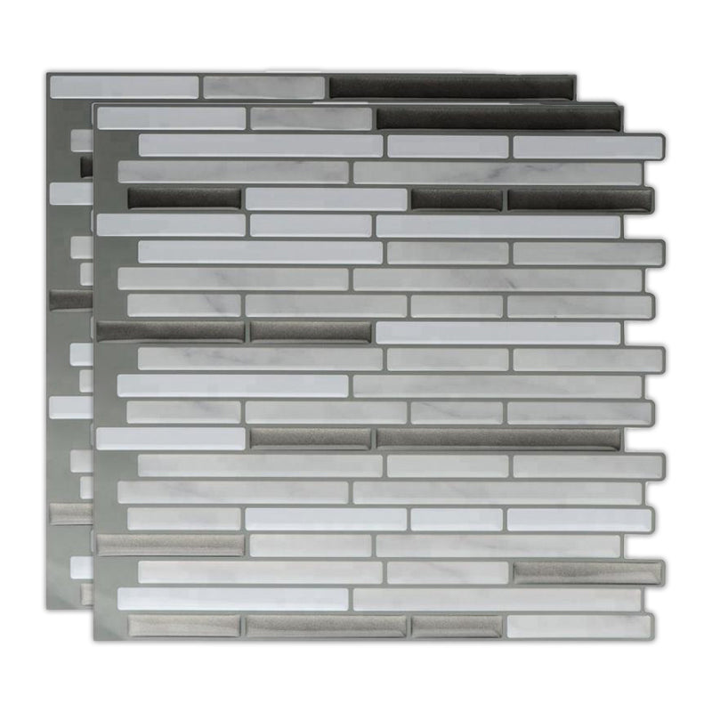 Lisslune | Peel & Stick Subway Tile Stain Resistant Plastic Rectangle Peel and Stick Tile 2-Pack