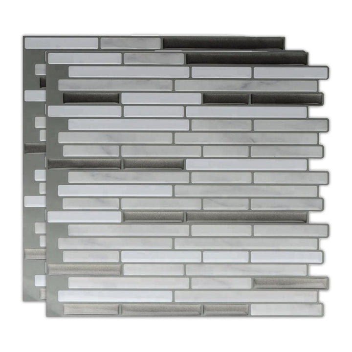 Lisslune | Peel & Stick Subway Tile Stain Resistant Plastic Rectangle Peel and Stick Tile 2-Pack