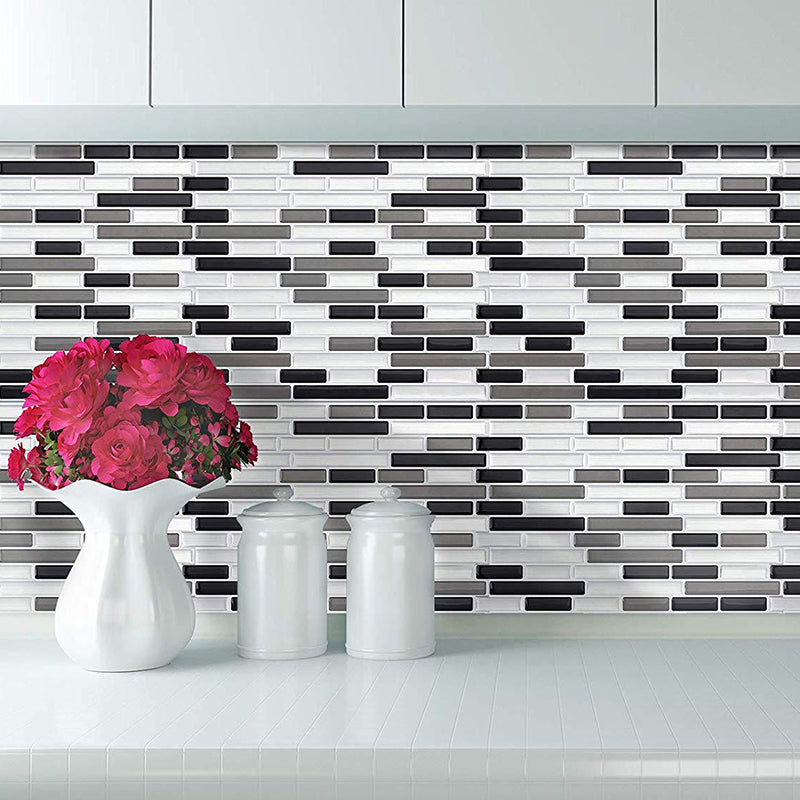 Lisslune | Peel & Stick Subway Tile Stain Resistant Plastic Rectangle Peel and Stick Tile 2-Pack