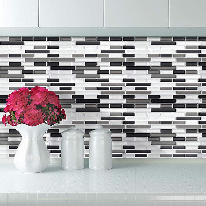 Lisslune | Peel & Stick Subway Tile Stain Resistant Plastic Rectangle Peel and Stick Tile 2-Pack
