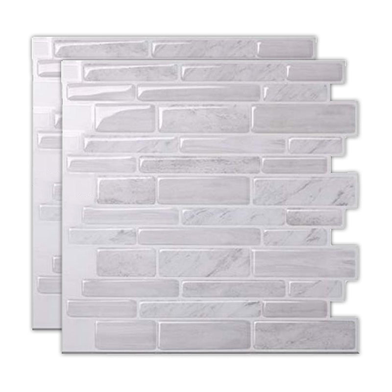Lisslune | Peel & Stick Subway Tile Stain Resistant Plastic Rectangle Peel and Stick Tile 2-Pack