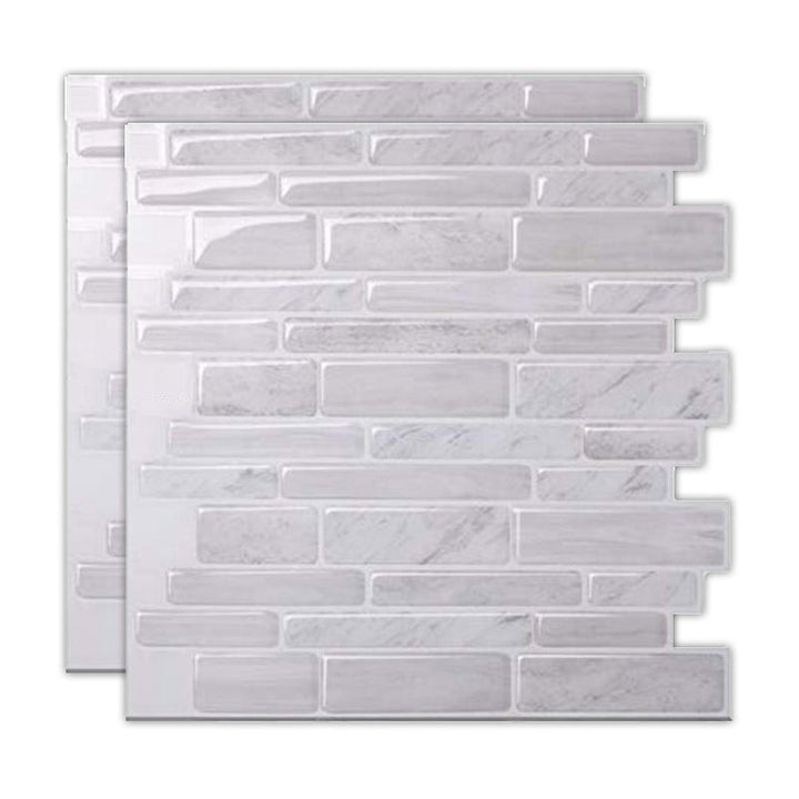 Lisslune | Peel & Stick Subway Tile Stain Resistant Plastic Rectangle Peel and Stick Tile 2-Pack