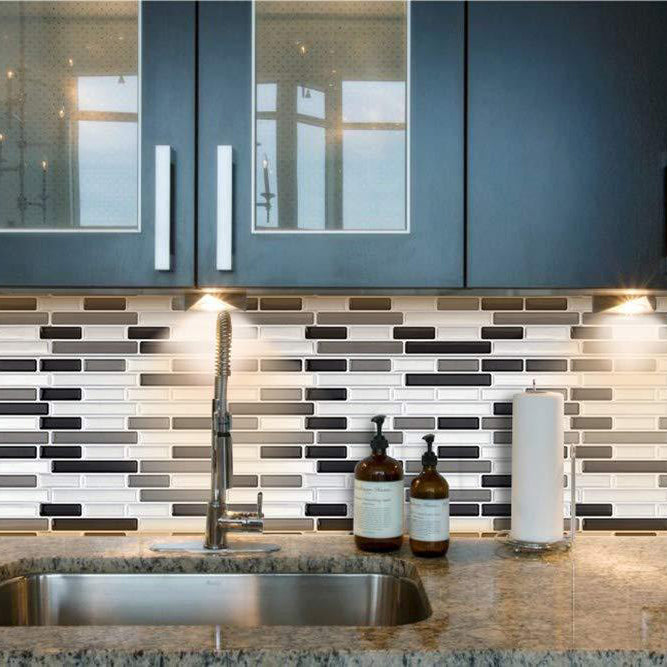 Lisslune | Peel & Stick Subway Tile Stain Resistant Plastic Rectangle Peel and Stick Tile 2-Pack