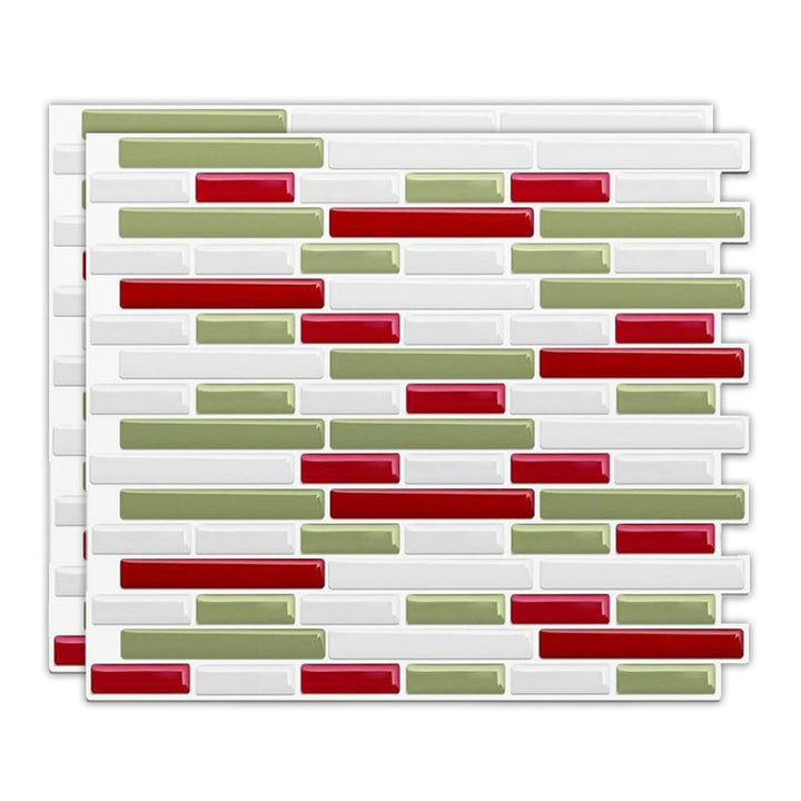 Lisslune | Peel & Stick Subway Tile Stain Resistant Plastic Rectangle Peel and Stick Tile 2-Pack
