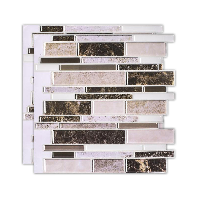 Lisslune | Peel & Stick Subway Tile Stain Resistant Plastic Rectangle Peel and Stick Tile 2-Pack