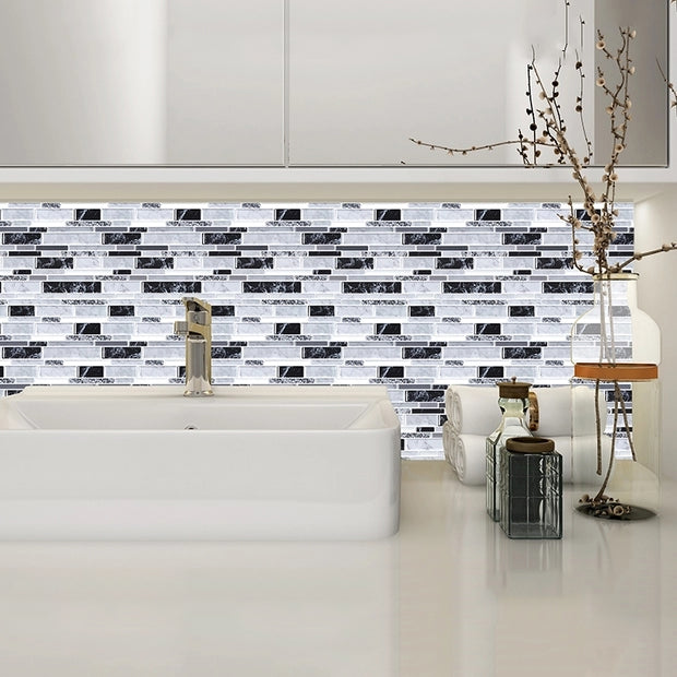 Lisslune | Peel & Stick Subway Tile Stain Resistant Plastic Rectangle Peel and Stick Tile 2-Pack