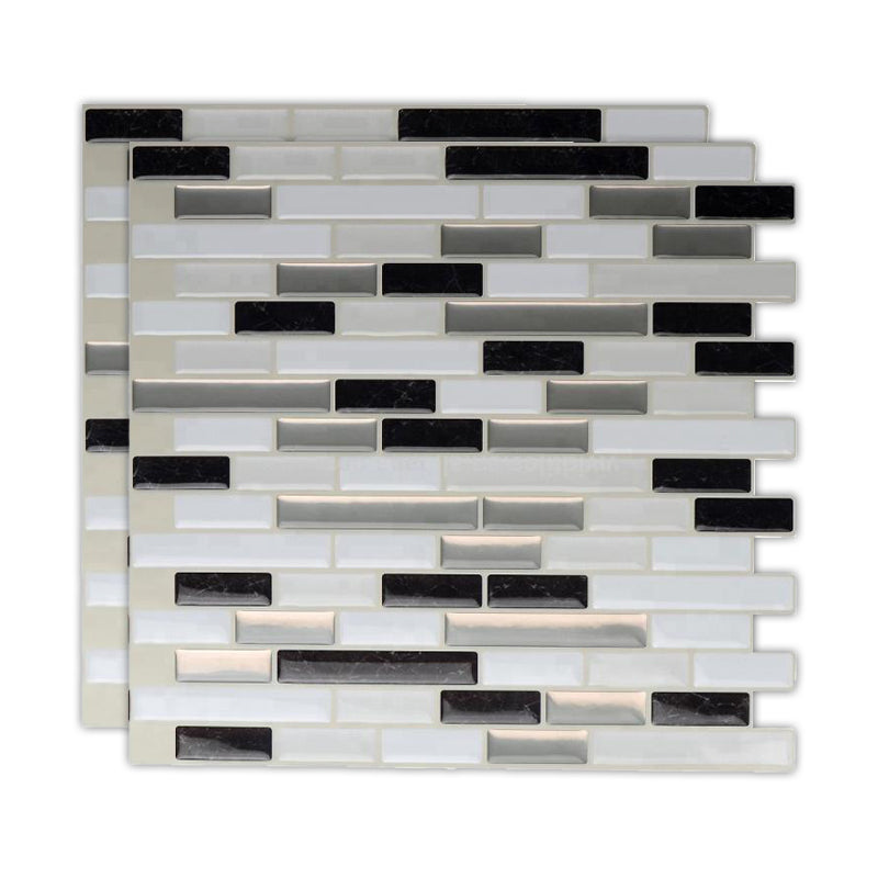 Lisslune | Peel & Stick Subway Tile Stain Resistant Plastic Rectangle Peel and Stick Tile 2-Pack