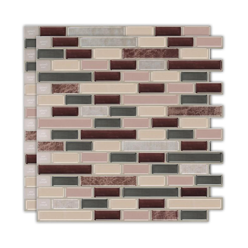 Lisslune | Peel & Stick Subway Tile Stain Resistant Plastic Rectangle Peel and Stick Tile 2-Pack