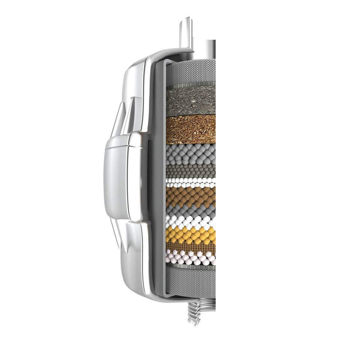 Lisslune | Contemporary fixed shower head in silver with Katalyst wall-mounted shower head