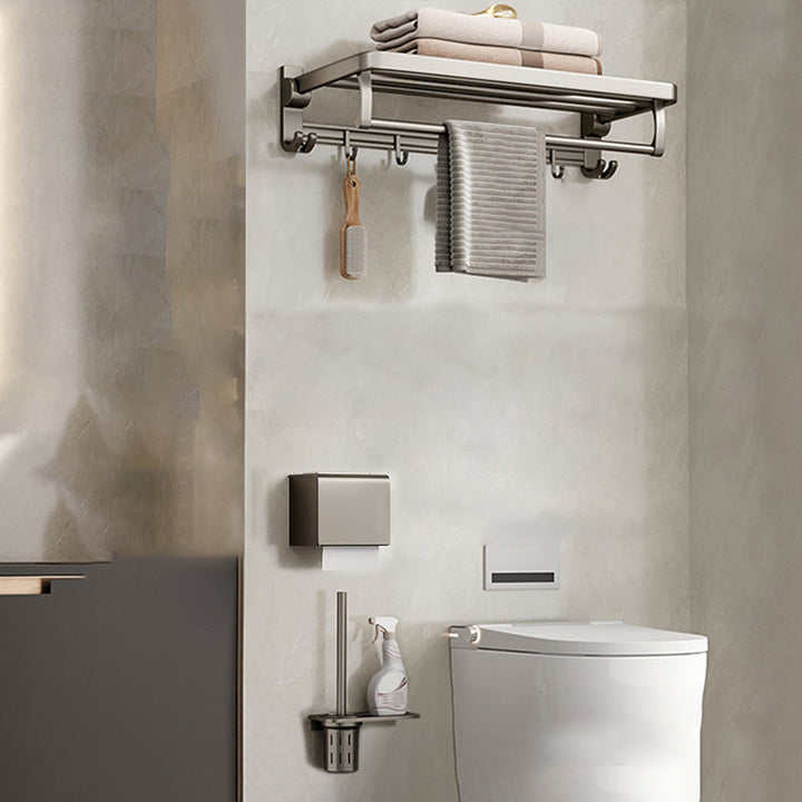 Lisslune | Modern Stainless Steel Bath Shelf Bath Accessories Set Towel Holder Bathroom Set