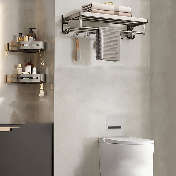 Lisslune | Modern Stainless Steel Bath Shelf Bath Accessories Set Towel Holder Bathroom Set
