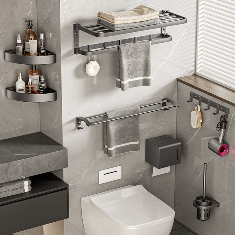 Lisslune | Modern Bathroom Accessory Set Gray Towel Bar Bathroom Shelf Bathroom Hardware