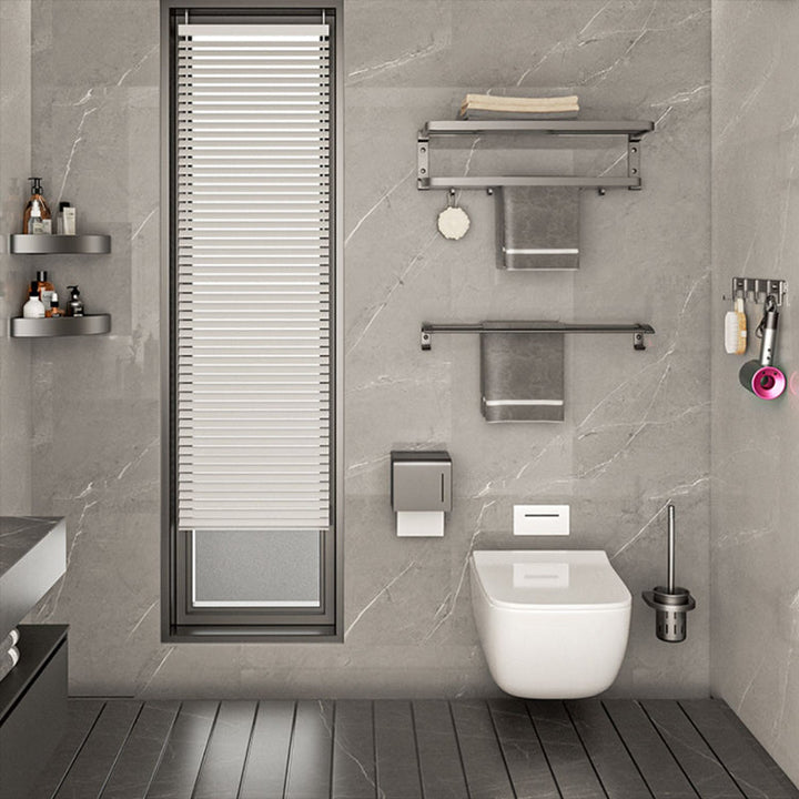 Lisslune | Modern Bathroom Accessory Set Gray Towel Bar Bathroom Shelf Bathroom Hardware