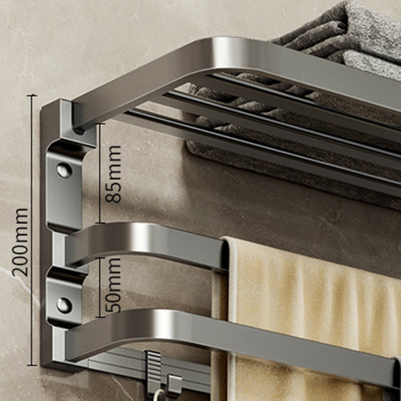 Lisslune | Modern Bathroom Accessory Set Gray Towel Bar Bathroom Shelf Bathroom Hardware