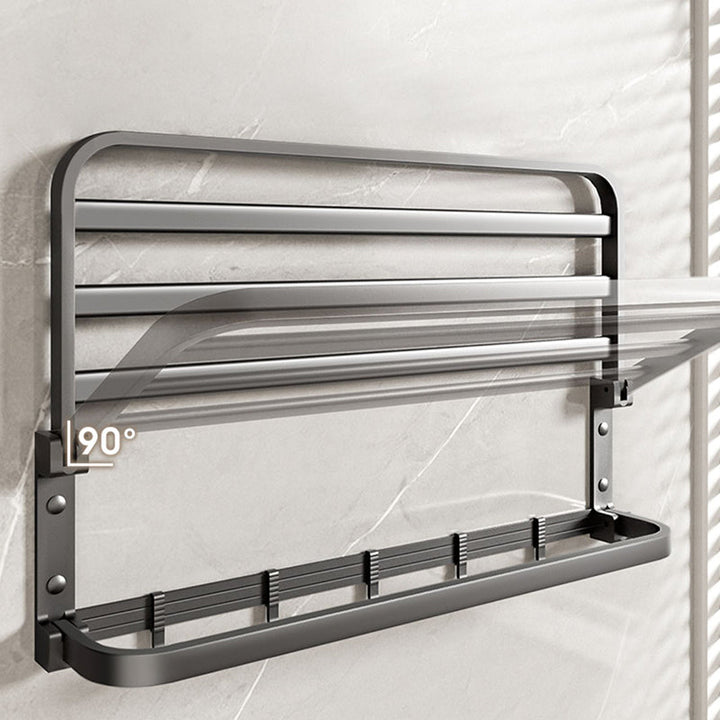 Lisslune | Modern Bathroom Accessory Set Gray Towel Bar Bathroom Shelf Bathroom Hardware