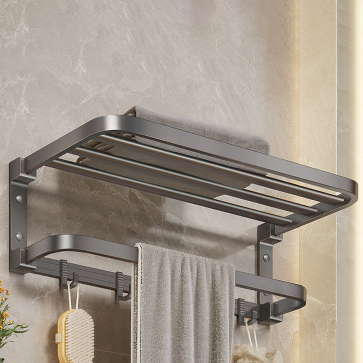 Lisslune | Modern Bathroom Accessory Set Gray Towel Bar Bathroom Shelf Bathroom Hardware