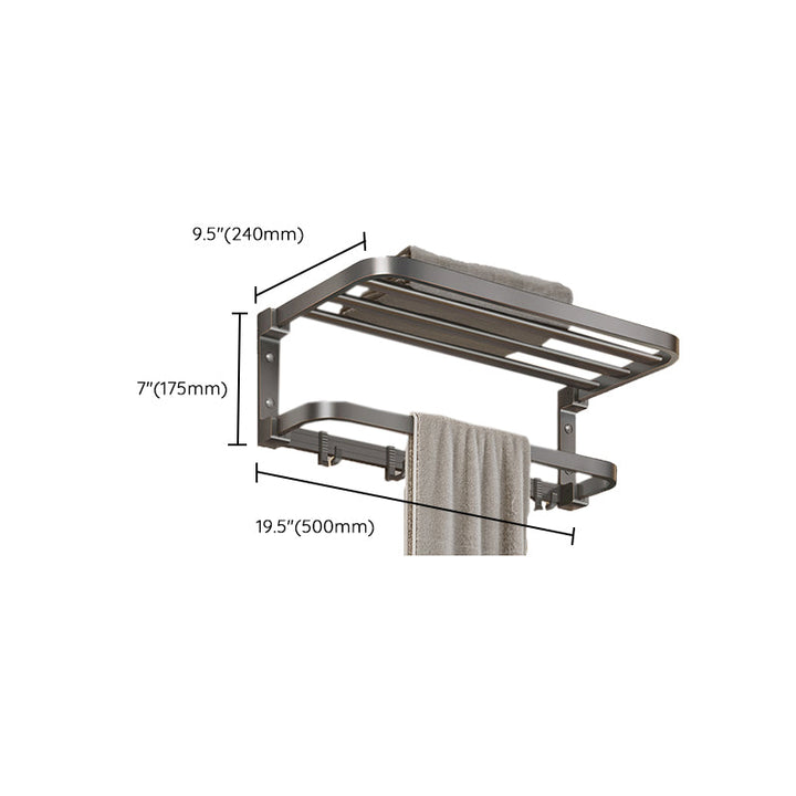 Lisslune | Modern Bathroom Accessory Set Gray Towel Bar Bathroom Shelf Bathroom Hardware