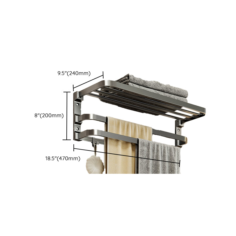 Lisslune | Modern Bathroom Accessory Set Gray Towel Bar Bathroom Shelf Bathroom Hardware