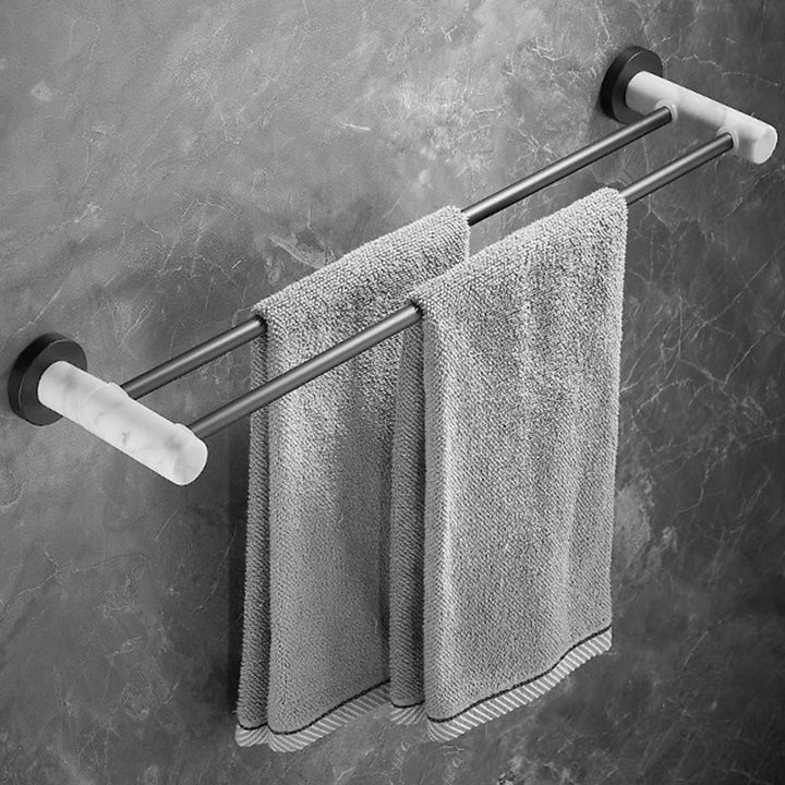 Lisslune | Metal and Marble Bathroom Hardware Set as a Single Piece or as a Set in Black