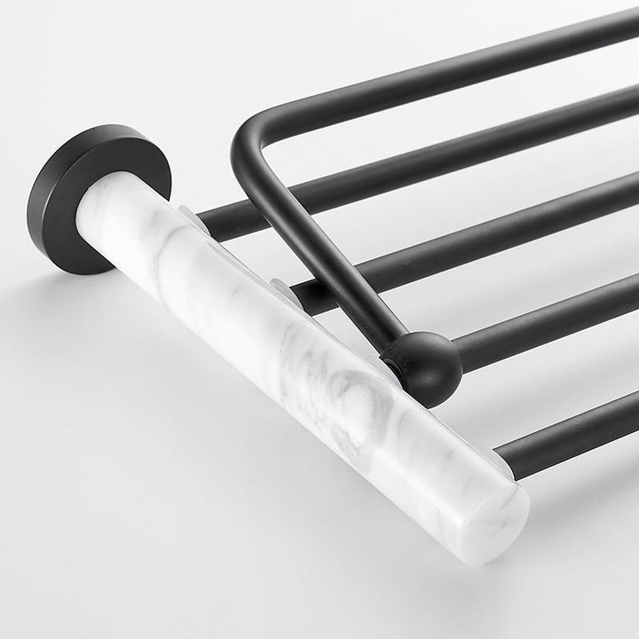 Lisslune | Metal and Marble Bathroom Hardware Set as a Single Piece or as a Set in Black