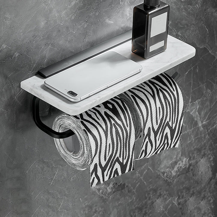 Lisslune | Metal and Marble Bathroom Hardware Set as a Single Piece or as a Set in Black