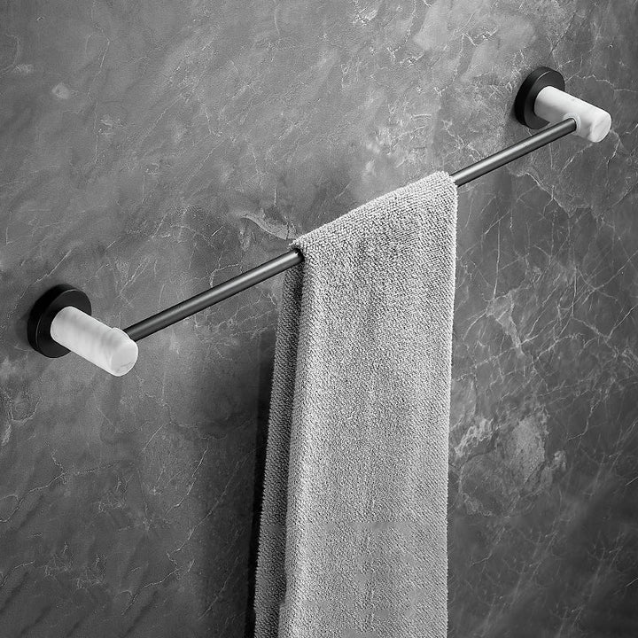 Lisslune | Metal and Marble Bathroom Hardware Set as a Single Piece or as a Set in Black