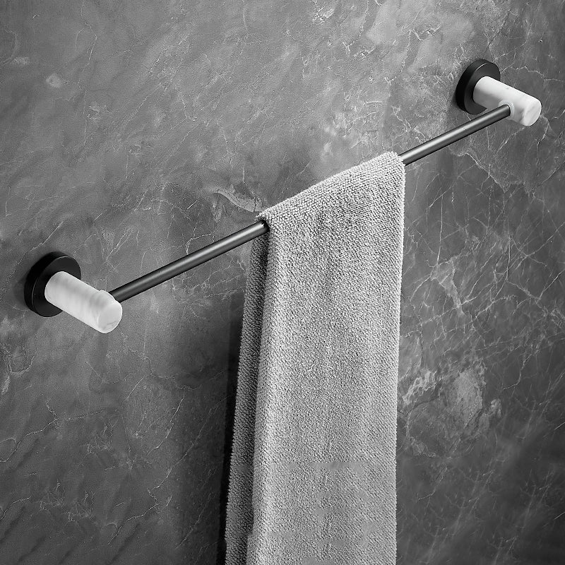 Lisslune | Metal and Marble Bathroom Hardware Set as Individual Piece or Set in Black