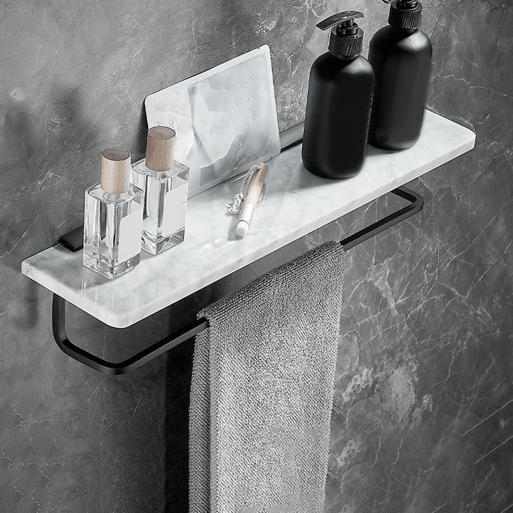 Lisslune | Metal and Marble Bathroom Hardware Set as a Single Piece or as a Set in Black