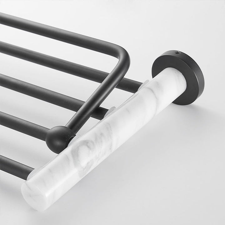Lisslune | Metal and Marble Bathroom Hardware Set as a Single Piece or as a Set in Black