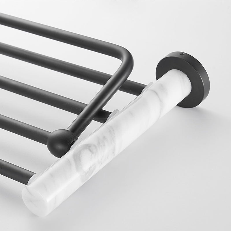 Lisslune | Metal and Marble Bathroom Hardware Set as Individual Piece or Set in Black