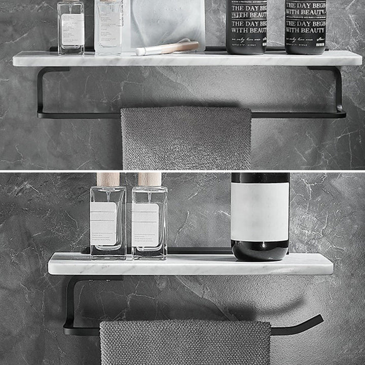 Lisslune | Metal and Marble Bathroom Hardware Set as Individual Piece or Set in Black