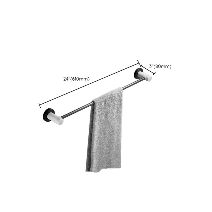 Lisslune | Metal and Marble Bathroom Hardware Set as Individual Piece or Set in Black
