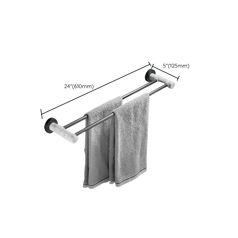 Lisslune | Metal and Marble Bathroom Hardware Set as a Single Piece or as a Set in Black