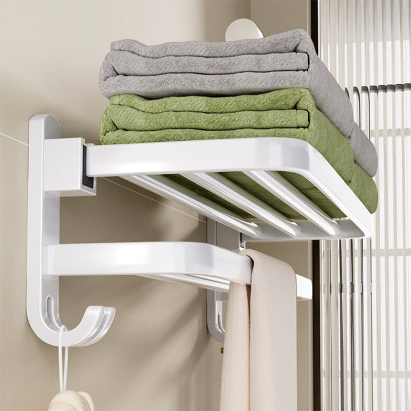 Lisslune | Contemporary Bathroom Hardware Set in White with Bath Shelf/Towel Rack/Paper Holder