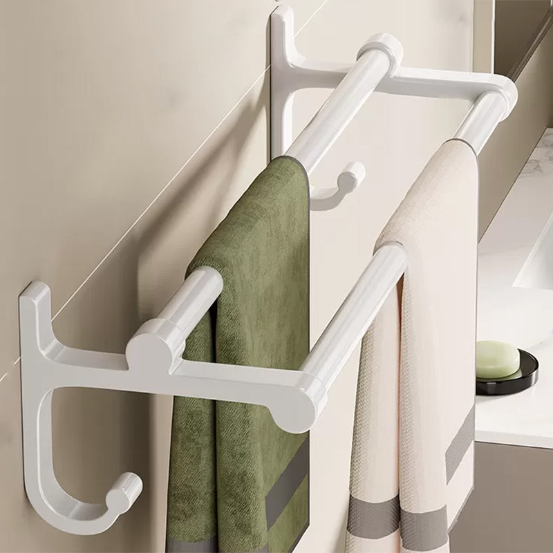 Lisslune | Contemporary Bathroom Hardware Set in White with Bath Shelf/Towel Rack/Paper Holder