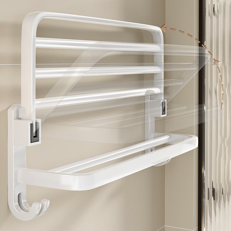 Lisslune | Contemporary Bathroom Hardware Set in White with Bath Shelf/Towel Holder/Paper Holder