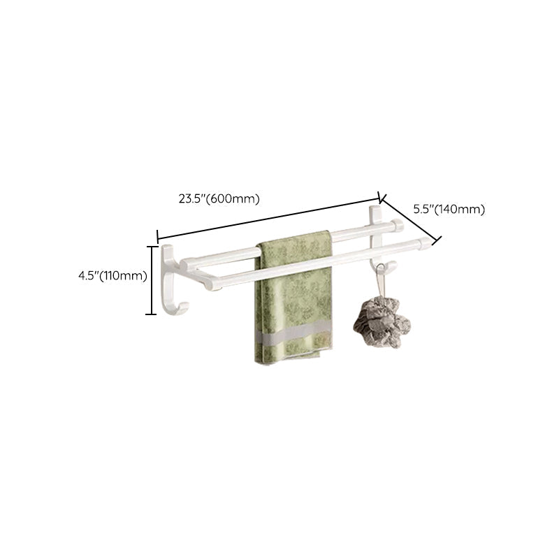 Lisslune | Contemporary Bathroom Hardware Set in White with Bath Shelf/Towel Rack/Paper Holder