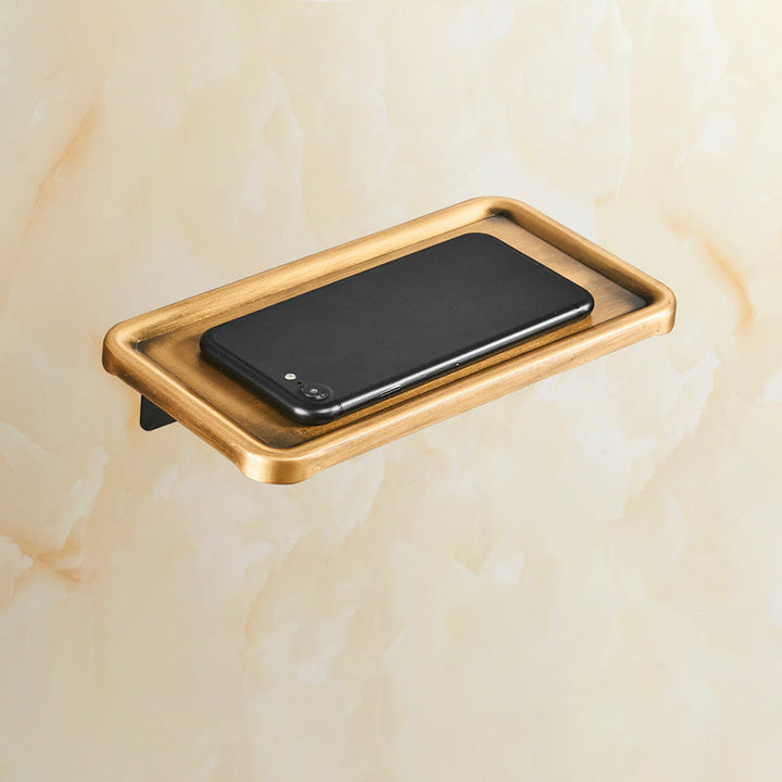 Lisslune | Vintage Bronze Bathroom Accessories Set Brushed Brass Towel Bar/Paper Holder/Bath Shelf