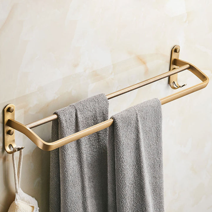 Lisslune | Vintage Bronze Bathroom Accessories Set Brushed Brass Towel Bar/Paper Holder/Bath Shelf