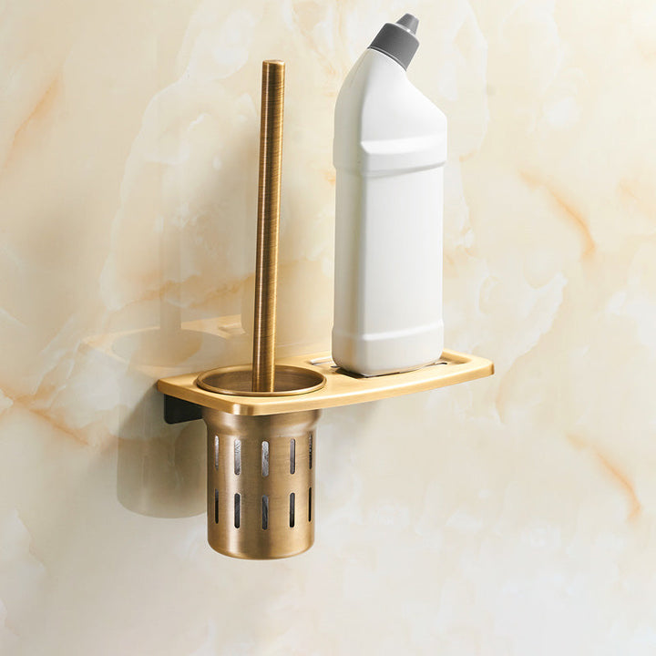 Lisslune | Vintage Bronze Bathroom Accessories Set Brushed Brass Towel Bar/Paper Holder/Bath Shelf