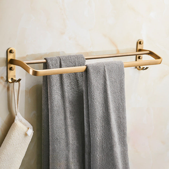 Lisslune | Vintage Bronze Bathroom Accessories Set Brushed Brass Towel Bar/Paper Holder/Bath Shelf