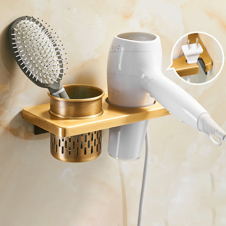 Lisslune | Vintage Bronze Bathroom Accessories Set Brushed Brass Towel Bar/Paper Holder/Bath Shelf