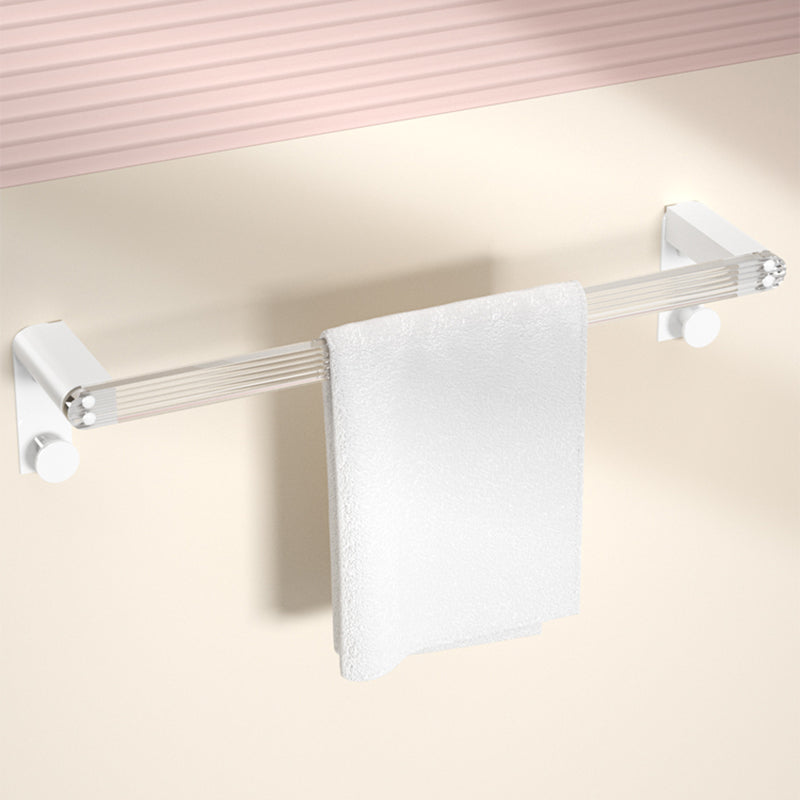 Lisslune | White Bathroom Accessory Set Metal & Acrylic Bathroom Set with Bath Shelf/Towel Hooks