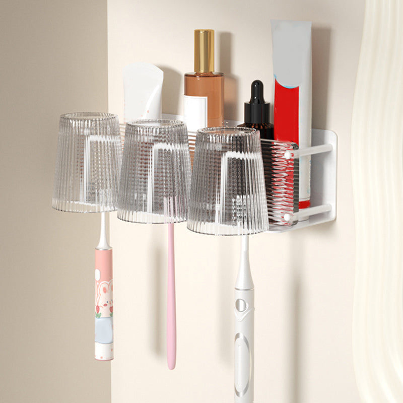 Lisslune | White Bathroom Accessory Set Metal & Acrylic Bathroom Set with Bath Shelf/Towel Hooks