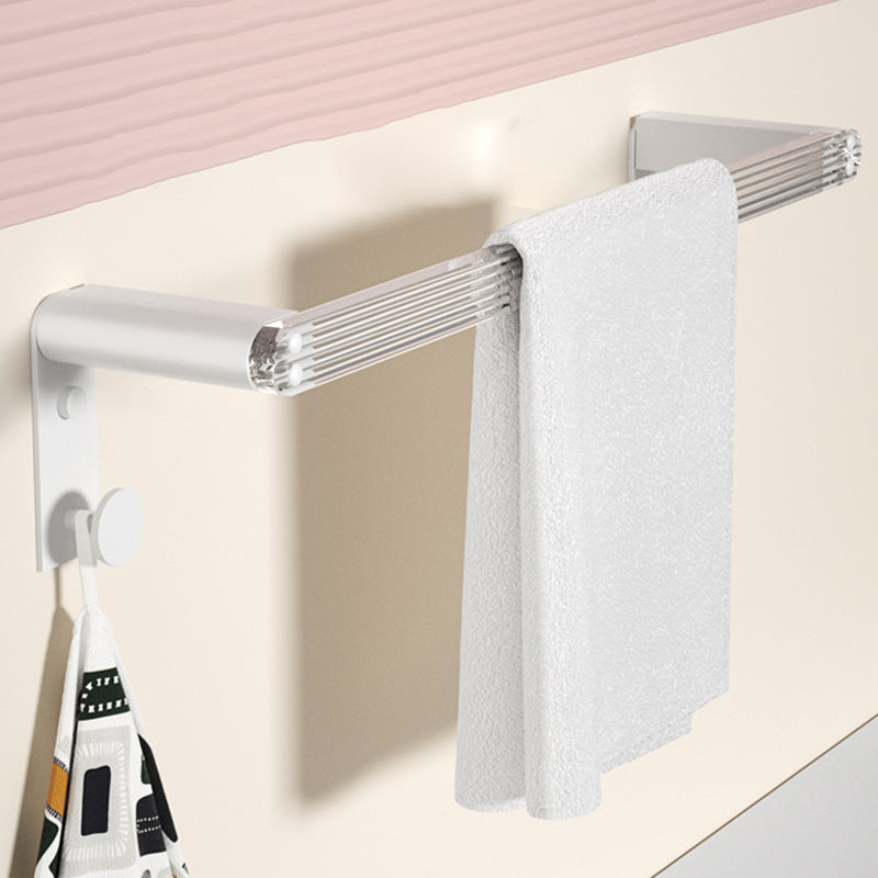 Lisslune | White Bathroom Accessory Set Metal & Acrylic Bathroom Set with Bath Shelf/Towel Hooks