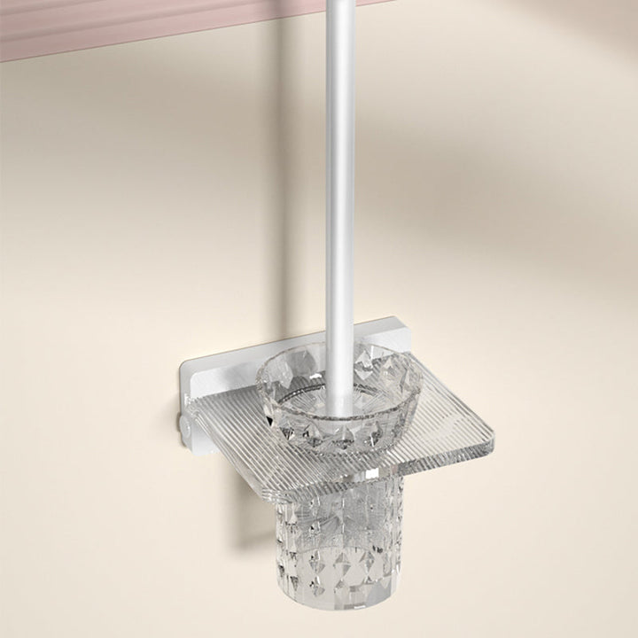 Lisslune | White Bathroom Accessory Set Metal & Acrylic Bathroom Set with Bath Shelf/Towel Hooks