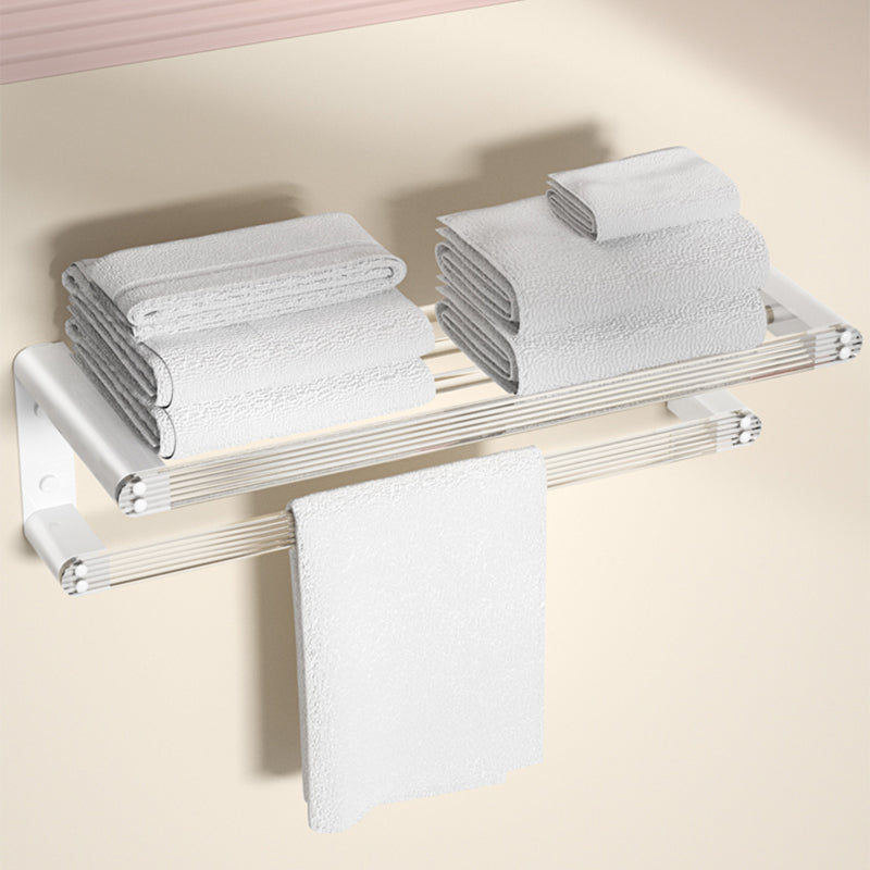 Lisslune | White Bathroom Accessory Set Metal & Acrylic Bathroom Set with Bath Shelf/Towel Hooks