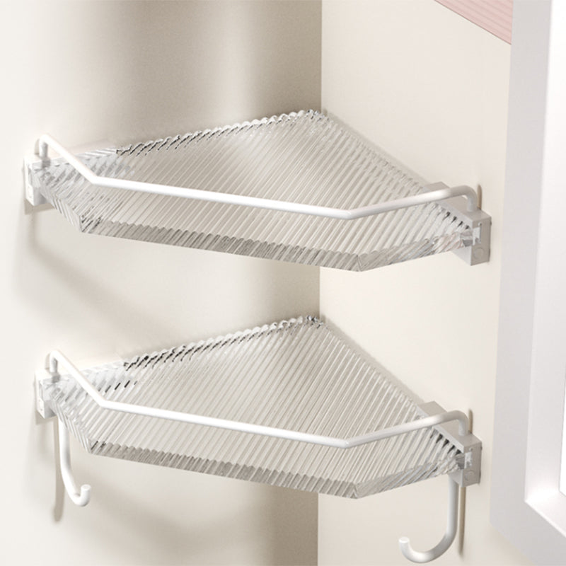Lisslune | White Bathroom Accessory Set Metal & Acrylic Bathroom Set with Bath Shelf/Towel Hooks